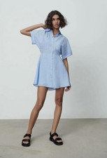 Zara Basic - Abito Camicia Blu
