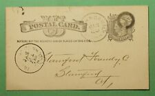 DR WHO 1885 POSTAL CARD SOUTH NORWALK CT FANCY CANCEL