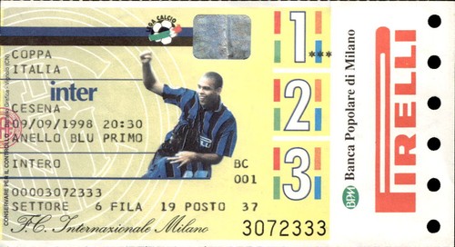 Biglietto calcio coppa italia - coppa,