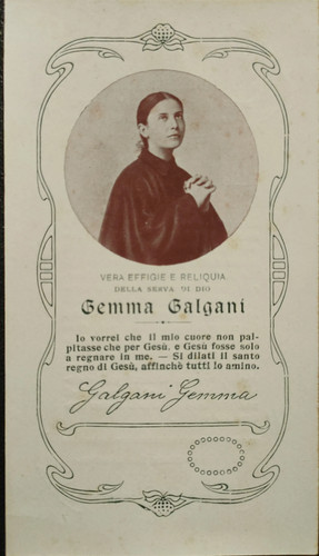 Gemma galgani holy card - holy,
