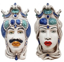 TESTE DI MORO H30 EMIRO BLU VERDE COPPIA O SINGOLI