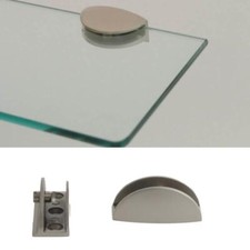 Reggimensola Supporti Per Mensole Vetro 9104 7 Mm Cromo Satinato Cm 2x3,8 Coppia