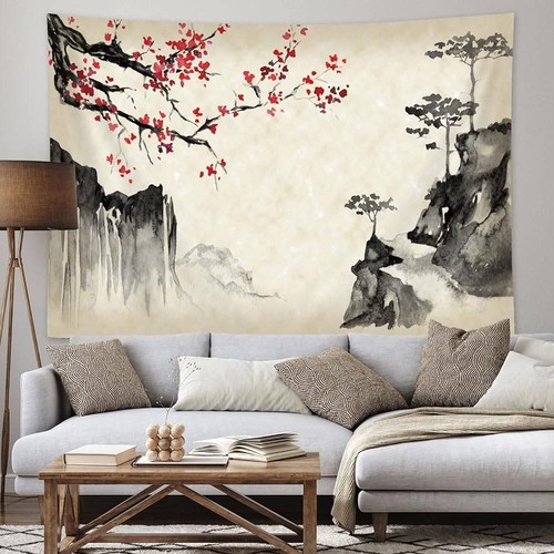 Zen ink art - art, arazzo