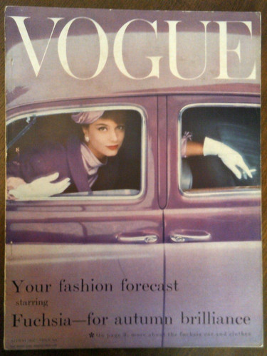 Vogue august 1957 fuchsia - vogue,