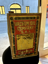 GRANDE LATTA VACUUM OIL COMPANY S.A.I. OLIO DI VASELINA EXTRA GENOVA ANNI 30