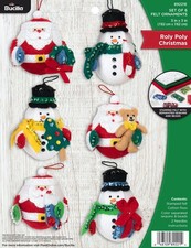 Fai da te Bucilla Roly Poly Natale Babbo Natale Pupazzo di Neve Feltro Ornamenti Kit