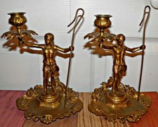 Antica coppia candelabri in