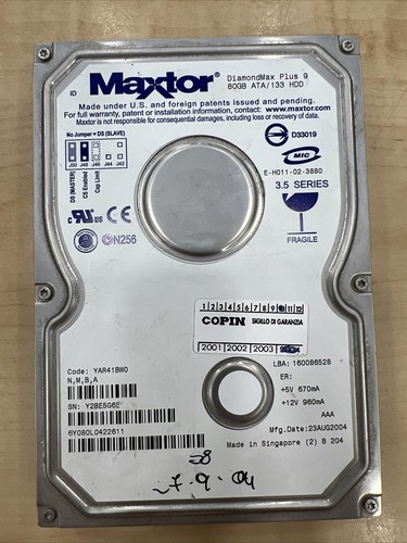 Maxtor diamondmax plus 80gb - diamondmax,