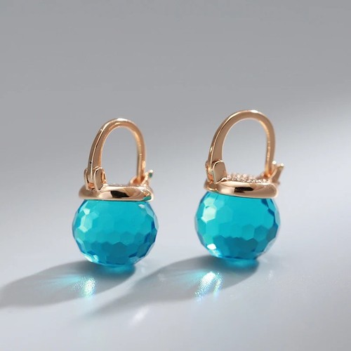 Orecchini goccia sfera blu