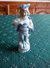 Antica Statua Statuina Ragazzo Biscuit Bisquit Porcellana Ceramica Vintage