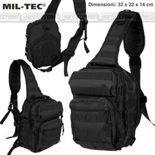 ZAINO TATTICO INCURSORE MONOSPALLA MILTEC NERO BLACK SOFTAIR SURVIVOR CAMPING