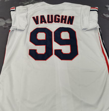 VINTAGE Ricky Vaughn #99 Indians Throwback maglia bianca cucita.