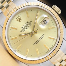 Originale Rolex Uomo Datejust 16233 Champagne Quadrante 18K Oro Giallo & Acciaio