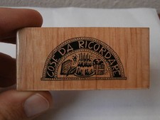 *** Timbro legno " Cose da ricordare " 7.5 x 3.5 cm Made in Italy Torino  ***