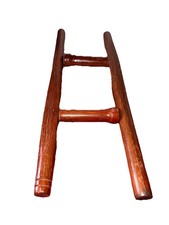 2 Bastoni Tonfa Legno Massello Rovere Vintage-51x15