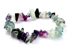 Bracciale chip elastico pietre vere naturali  fluorite rainbow