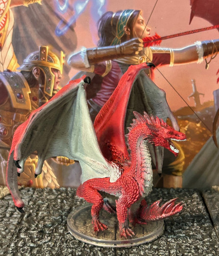Young red dragon miniature - d&d,