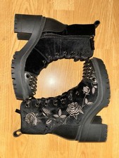 Blackcraft Cult Ivy Boots Size 5  Floral Spiked Rare Gothic Killstar Dollskill