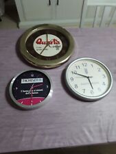 3 OROLOGI PUBBLICITARI DA PARETE QUARTA CAFFE/PIVETTI MOLINI/SCIROPPO TACHINOTTE