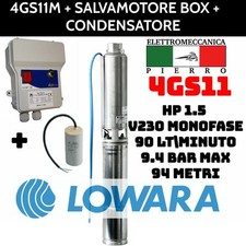 POMPA SOMMERSA LOWARA 4GS11M HP1.5 90LT/MIN 9.4BAR V230 SALVAMOTORE CONTROL BOX