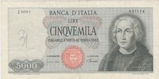 ITALY ITALIA 5000 LIRE 1968