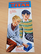 Catalogo trasformatori TITAN / depliant / depliant del 1965 circa con prezzi