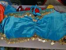  BRA  azzurro e argento tondo DANZA DEL VENTRE BELLY DANCE  danza orientale