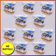 40 rotoli carta igienica 3 veli cellulosa bianca morbida non profumata wc bagno