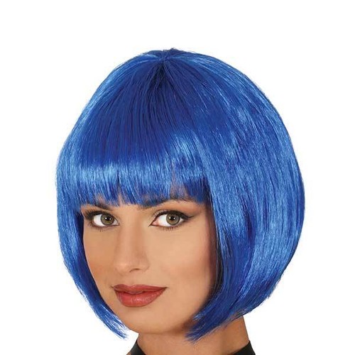 Parrucca media lunghezza blu - lunghezza,