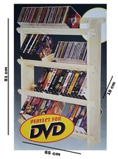 Scaffale  Porta Cd/Dvd/Giochi console/Videocassette in legno. 81x65x18 cm
