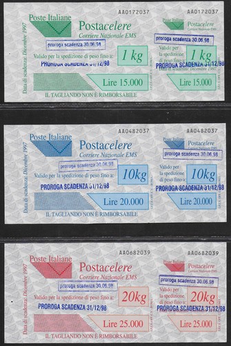 1998 italia postacelere - italia,