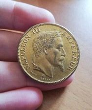 FRANCIA - 100 FRANCHI 1869 - NAPOLEONE III - RICONIO DORATO (NO ORO) - OTTIMA 