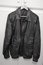 GIACCA GIACCONE IN PELLE SPESSA PESANTE TG 50 COLORE NERO VINTAGE ANNI '90