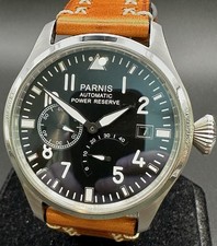 Men’s Parnis Black Dial Power Reserve Small Seconds Date Display MINT CONDITION!