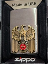 Zippo ADLER Aquila imperiale con accendino EK (Custom PIN Style) - cromato spazzolato CG