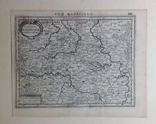 Antica Cartina geografica Sassonia-Anhalt Mansfeld Germania Bertius 1616