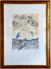 Acquaforte calcografia retouché acquerello firmata a mano Enrico Baj