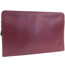 Cartier Must pochette valigetta business pelle bordeaux 24x16x6 cm usata