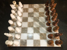 Scacchi + Dama alabastro calcitico di Volterra (no onice alabastrino orientale