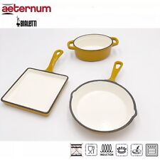 Aeternum Bialetti Set 3 Padelle In Ghisa Padella/Grill/Pirofila Ovale Induzione