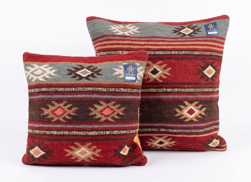 Copricuscino rosso kilim lana - kilim,