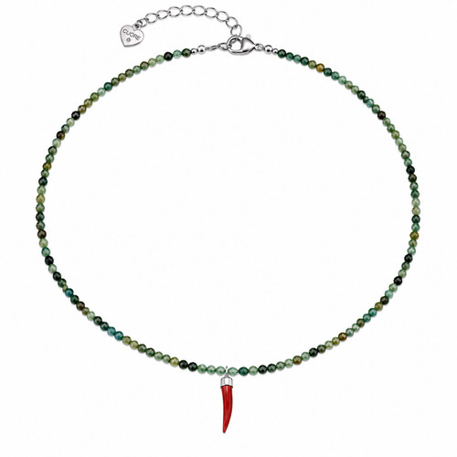 Collana malachite corno in - malachite,,
