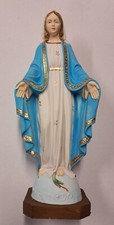 STATUA MADONNA MIRACOLOSA CM 42 IN MARMO RESINA ITALIANA DECORO A MANO