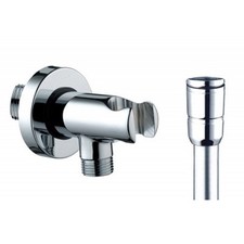 Supporto Doccia Con Arresto Acqua + Flessibile Ottone "Bossini"