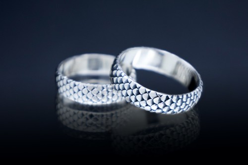 Anello scala drago argento