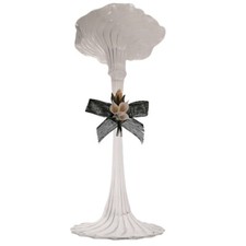 Porta candela candeliere bugia in vetro soffiato con calle bianca made in Italia