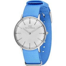 WATCH HARRY WILLIAMS SILVER DIAL TESSUTO NATO NYLON CYAN HW-2014L/12 - (€99)