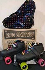 Pattini a rotelle Epic Skates Super Nitro Quad Speed taglia 8 arcobaleno con borsa