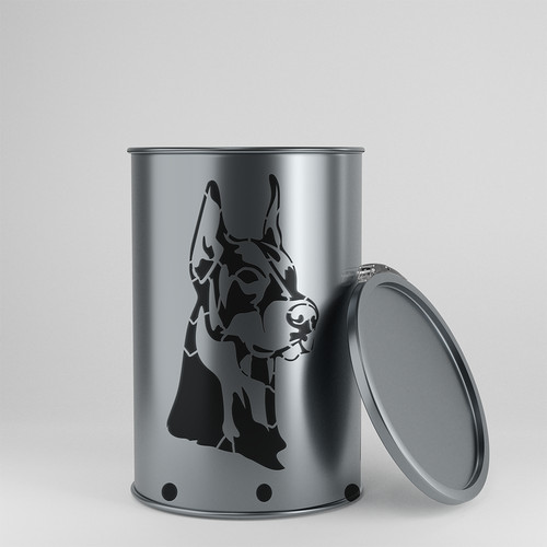 Bidone fuoco dobermann - bidone, |