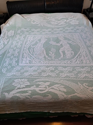 Copriletto pizzo filet - pizzo,